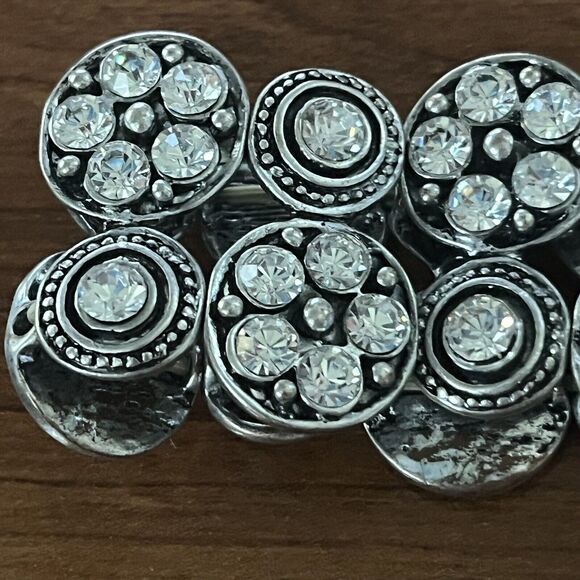 Unbranded Bracelet Womens Silver Black Rhinestone Elastic Band Evening Party - Picture 4 of 9